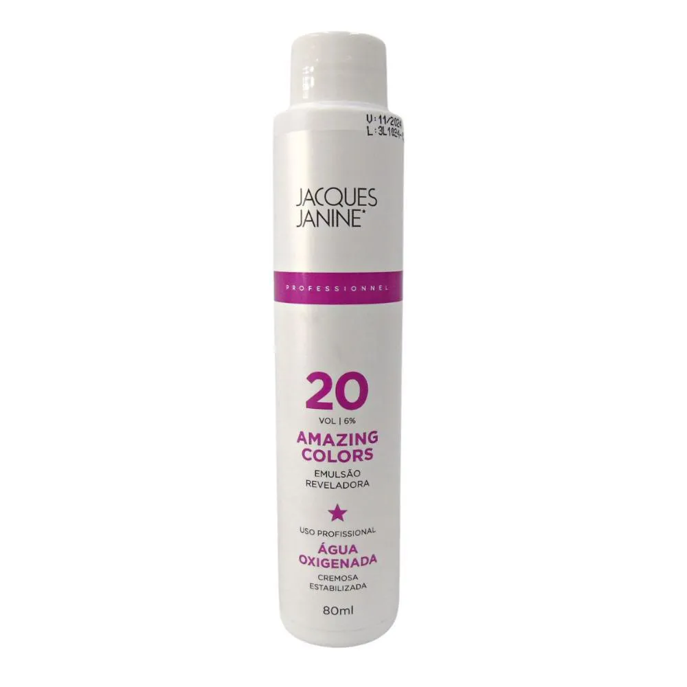 ÁGUA OXIGENADA JACQUES JANINE AMAZING COLORS 20 VOLUMES 80ML
