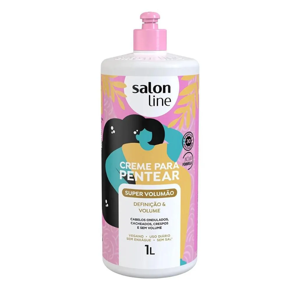 CREME PARA PENTEAR SALON LINE SUPER VOLUMãO 1L