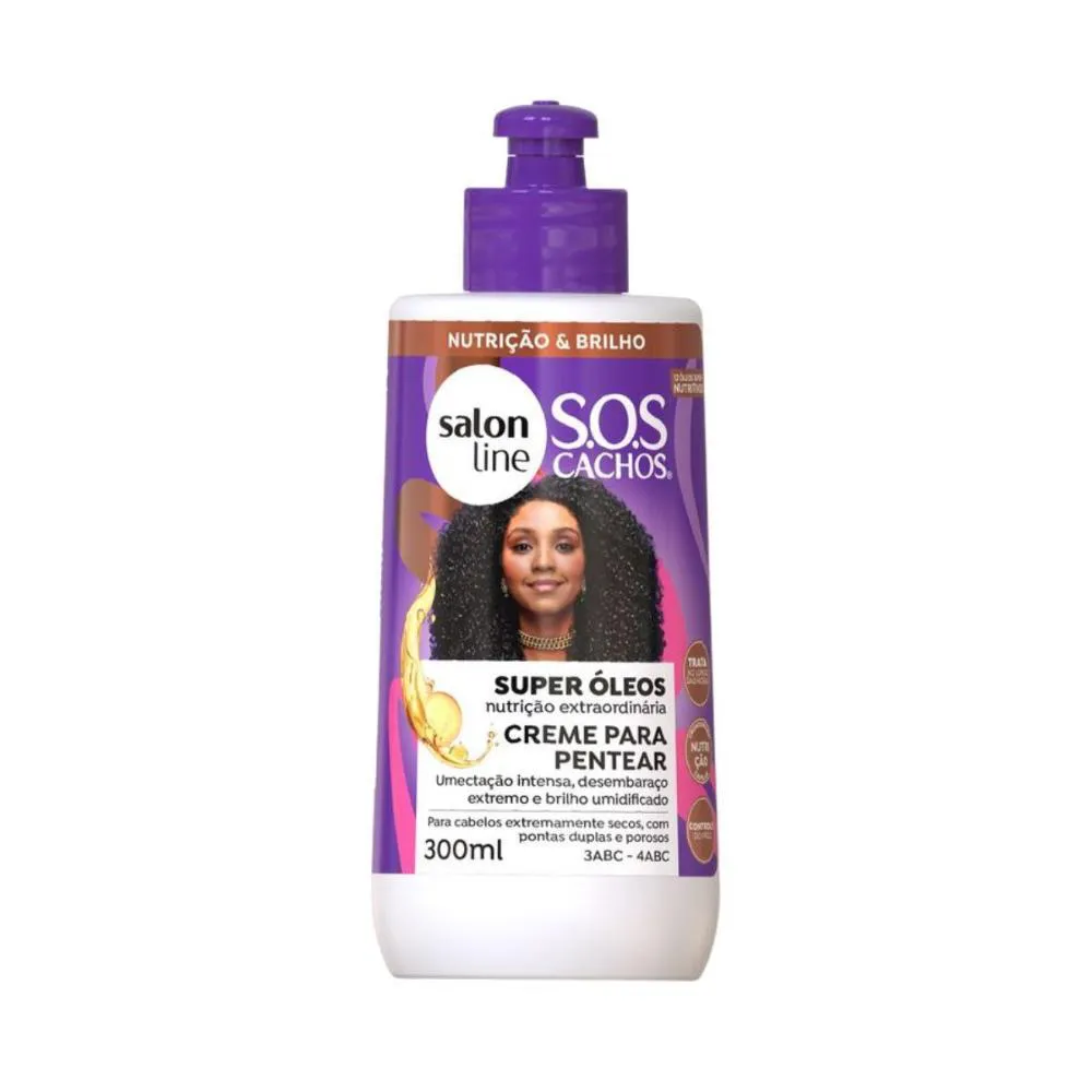 CREME PARA PENTEAR SALON LINE SOS CACHOS SUPER ÓLEOS NUTRIçãO PROFUNDA 300ML