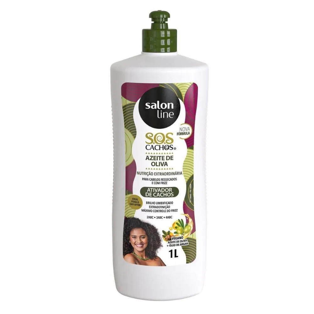ATIVADOR DE CACHOS SALON LINE SOS CACHOS AZEITE DE OLIVA 1L