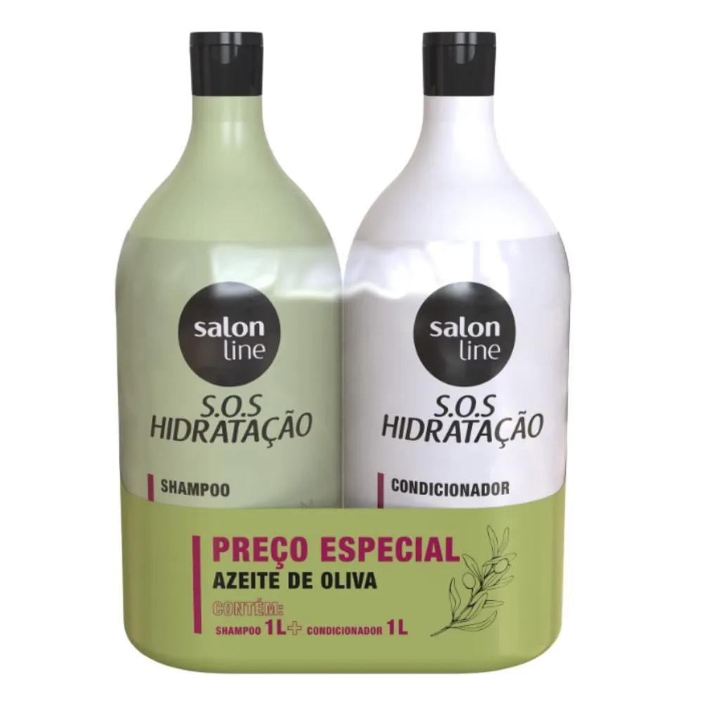 SHAMPOO + CONDICIONADOR SALON LINE S.O.S HIDRATAçãO AZEITE DE OLIVA 1L