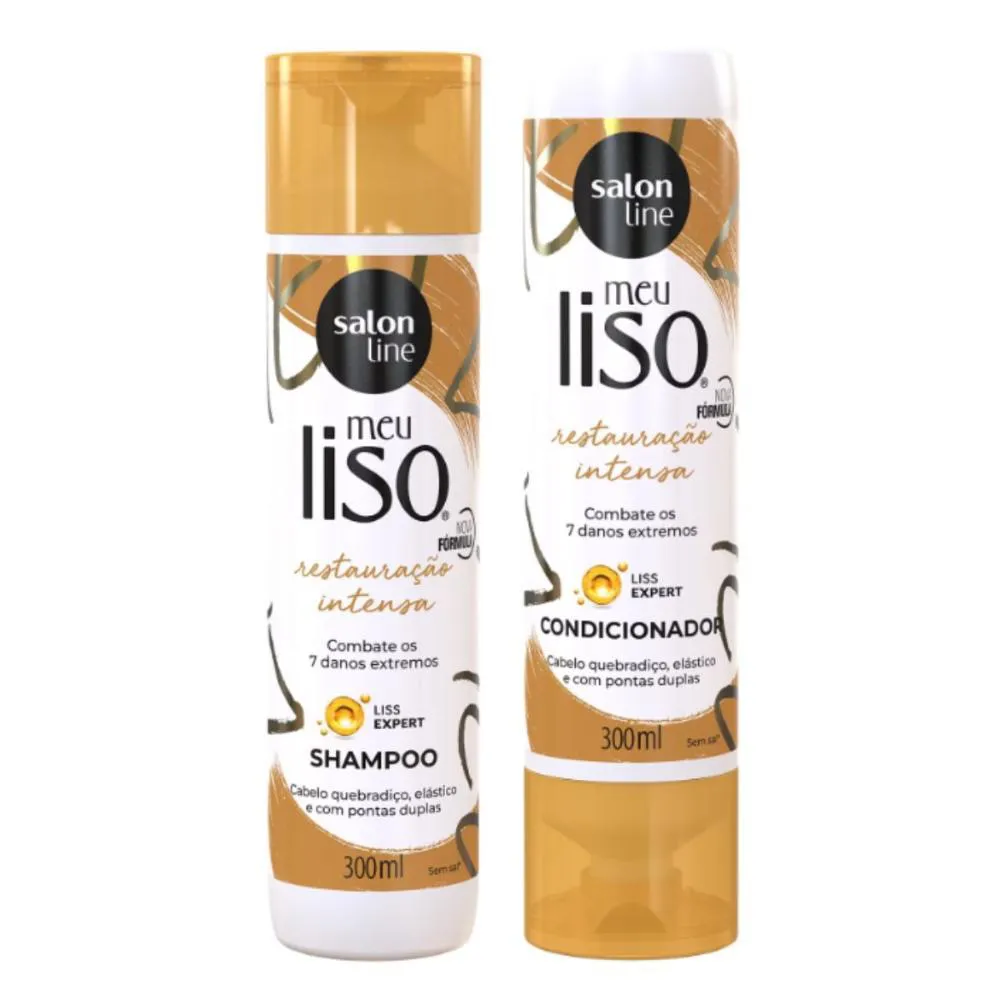 SHAMPOO + CONDICIONADOR SALON LINE RESTAURAçãO INTENSA MEU LISO 300ML