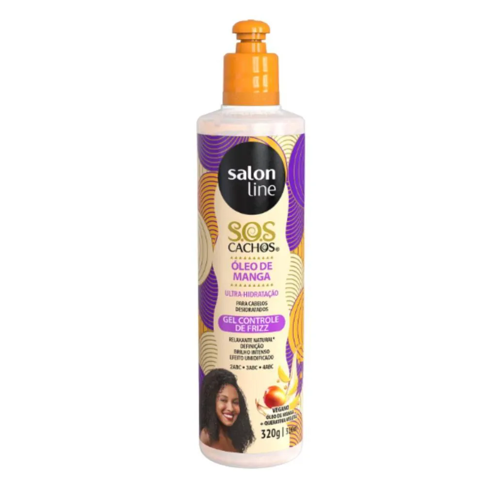 GEL CONTROLE DE FRIZZ SALON LINE SOS CACHOS ÓLEO DE MANGA 320G