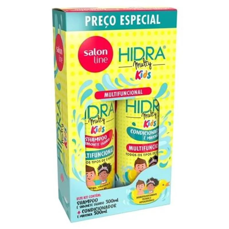 KIT SHAMPOO + CONDICIONADOR HIDRA MULTY KIDS SALON LINE