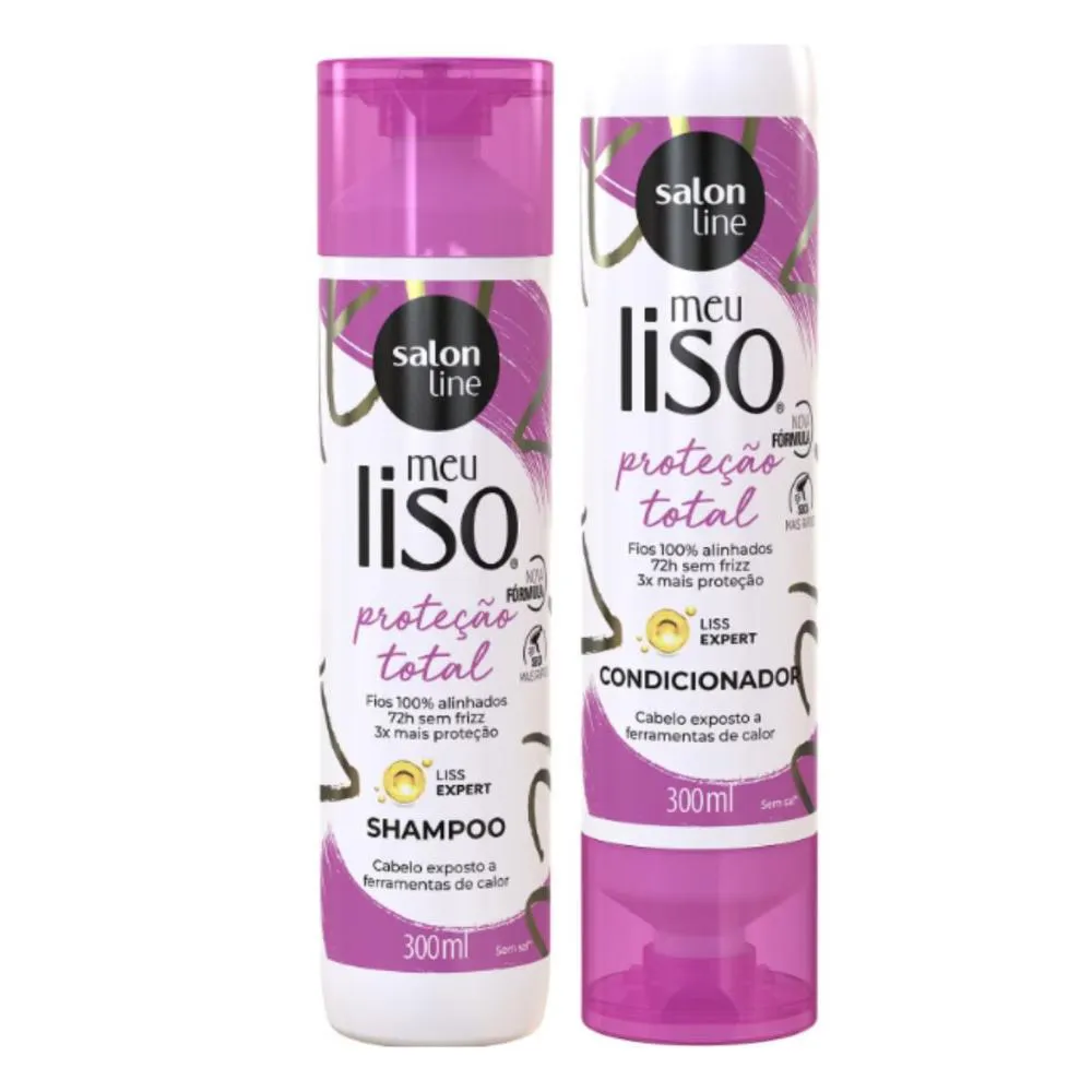 SHAMPOO + CONDICIONADOR SALON LINE MEU LISO PROTEçãO TOTAL 300ML