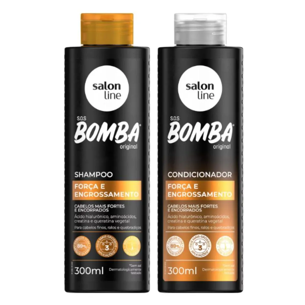 SHAMPOO + CONDICIONADOR SALON LINE S.O.S BOMBA FORçA E ENGROSSAMENTO 300ML