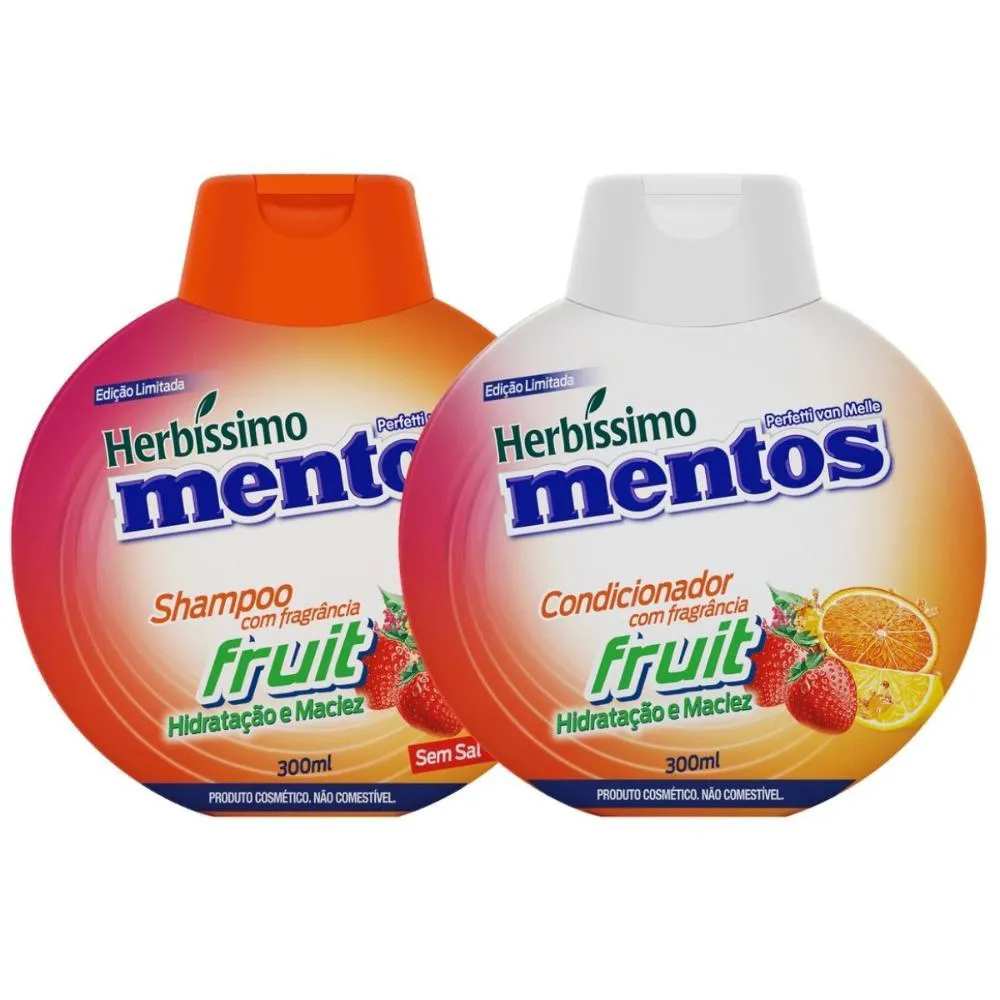 KIT SHAMPOO + CONDICIONADOR HERBISSIMO MENTOS FRUIT 300ML