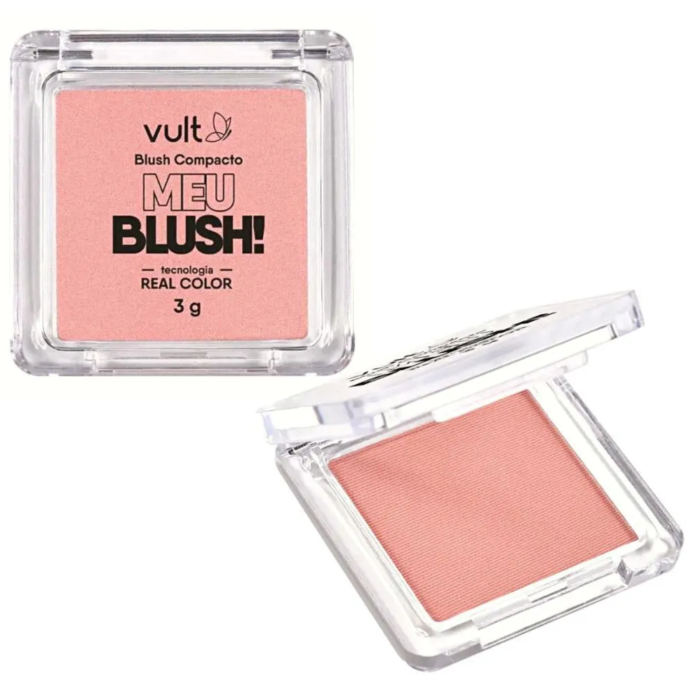 BLUSH COMPACTO MEU BLUSH! VULT REAL COLOR ROSA PEROLADO 3G