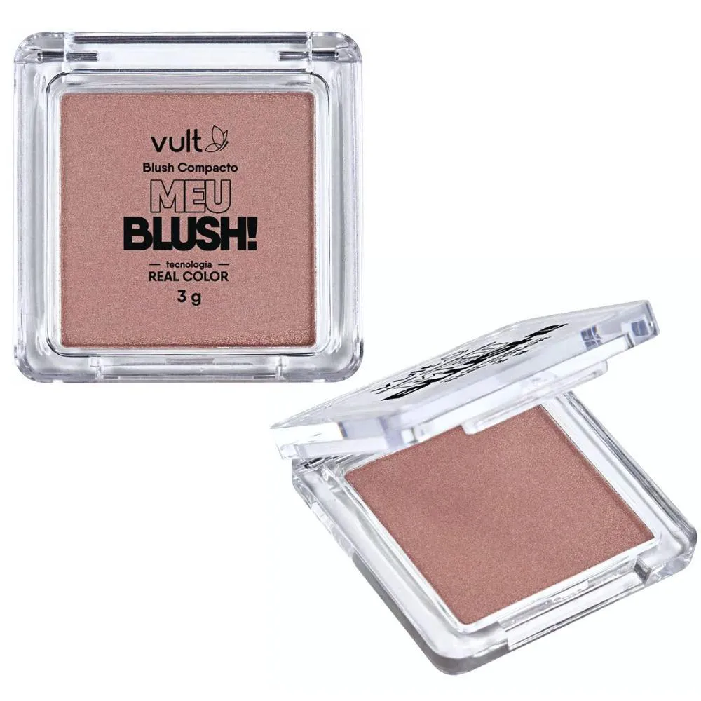 BLUSH COMPACTO MEU BLUSH! VULT REAL COLOR GOLDEN PEROLADO 3G