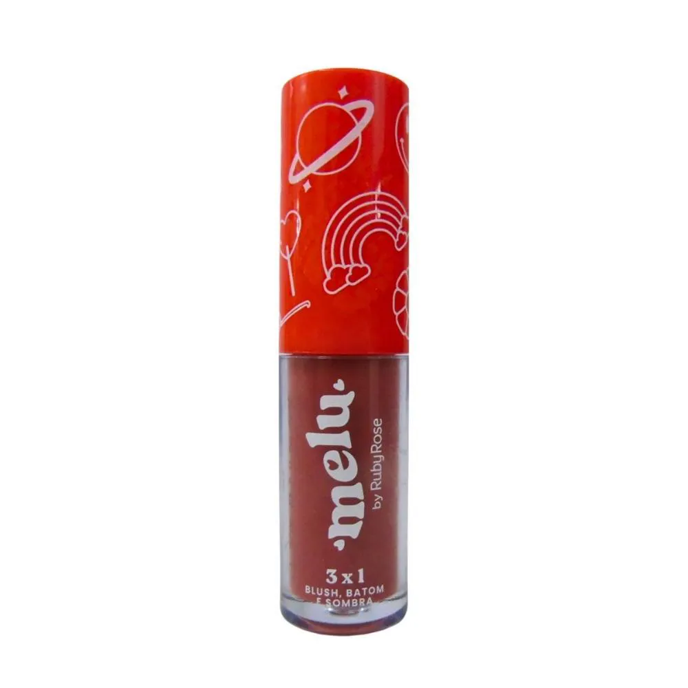 BLUSH, BATOM E SOMBRA 3X1 MELU BY RUBY ROSE HONEY 01 4,1ML
