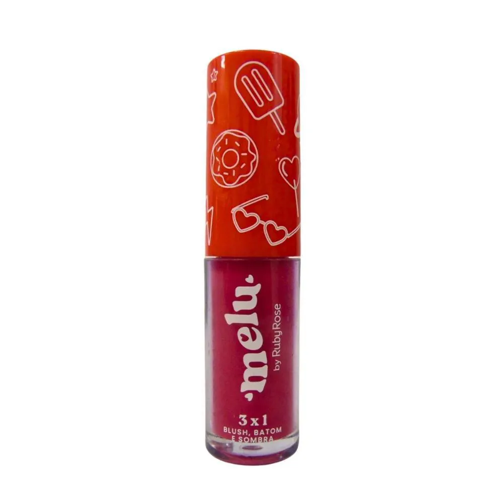 BLUSH, BATOM E SOMBRA 3X1 MELU BY RUBY ROSE DARLING 02 4,1ML