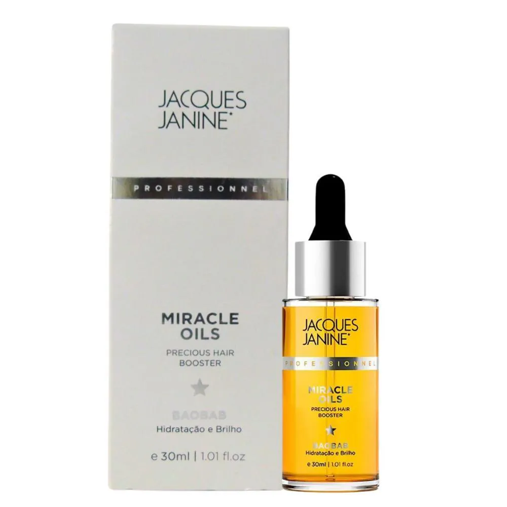 ÓLEO JACQUES JANINE MIRACLE OILS BAOBAB HIDRATAçãO E BRILHO 30ML