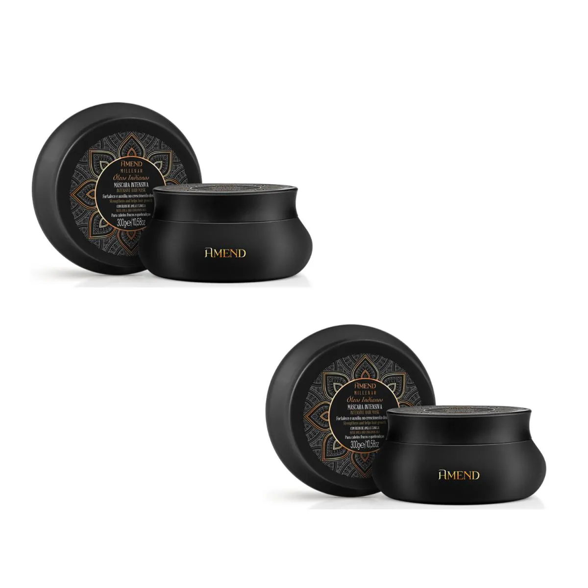 KIT COM 2 MáSCARA INTENSIVA AMEND MILLENAR ÓLEOS INDIANOS 300G