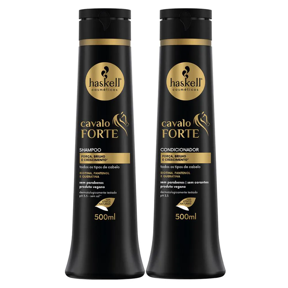 KIT CAVALO FORTE HASKELL SHAMPOO 500ML+CONDICIONADOR 500ML