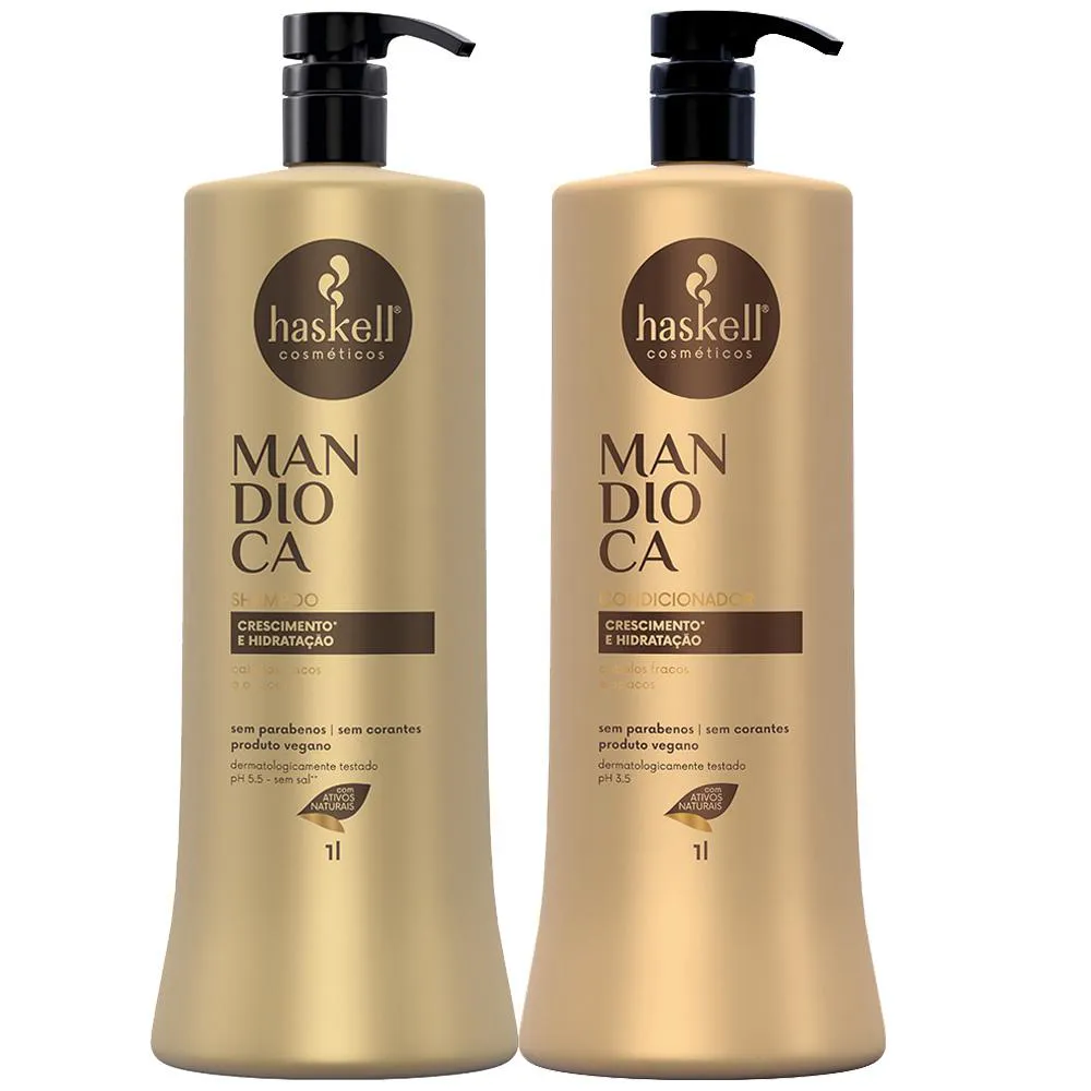 KIT SHAMPOO CONDICIONADOR 1L MANDIOCA HASKELL