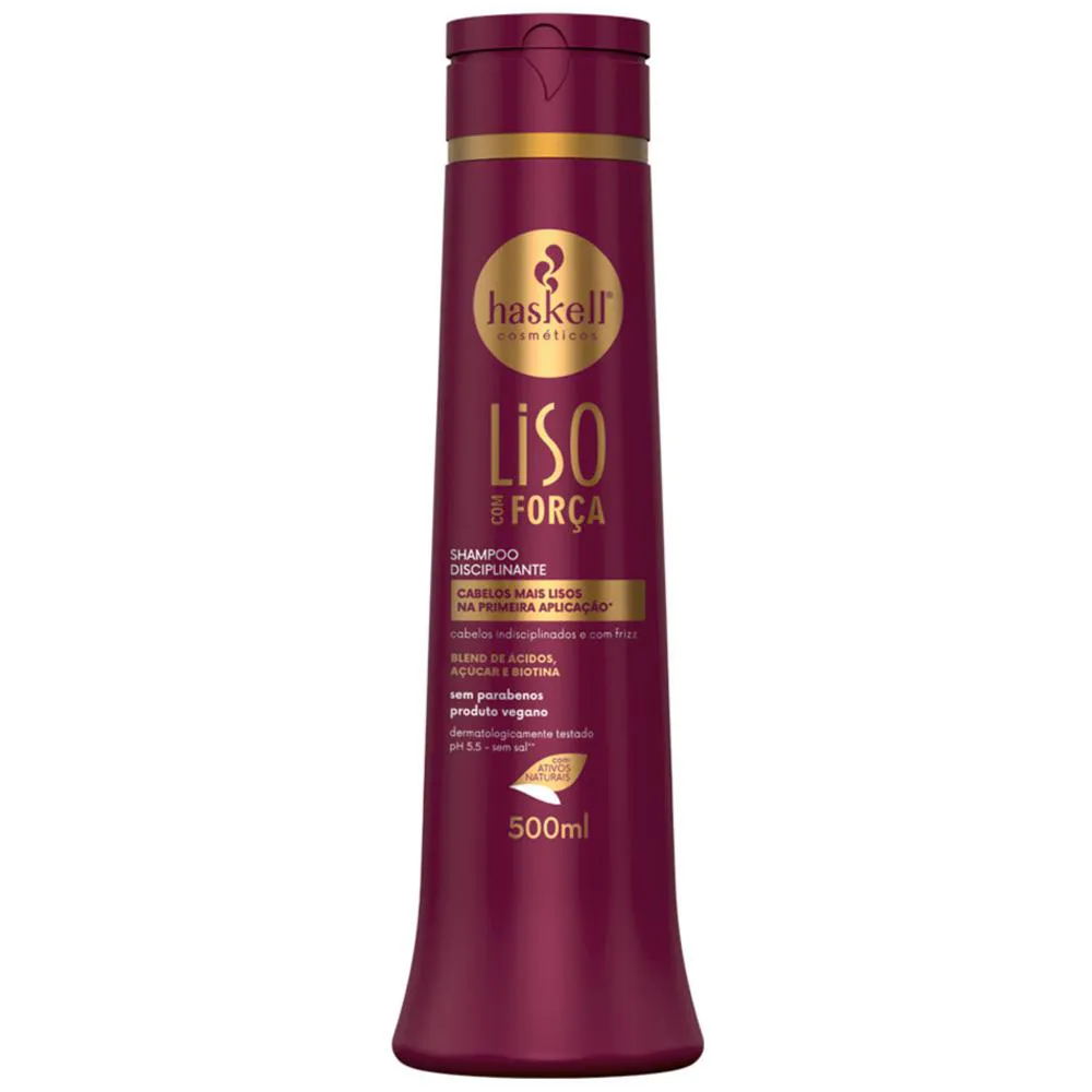 Shampoo Haskell Liso com Força Disciplinante 500ml