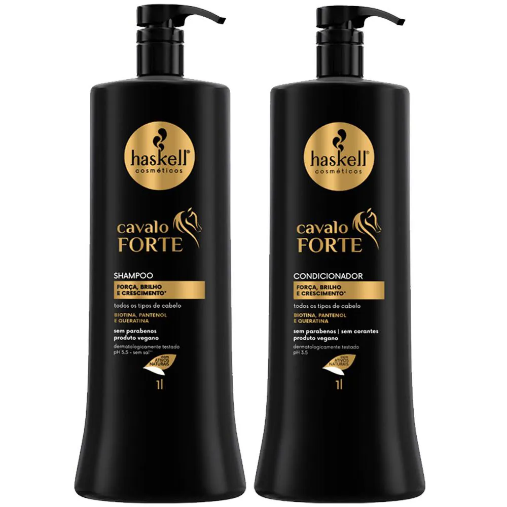 KIT HASKELL CAVALO FORTE SHAMPOO E CONDICIONADOR 1 LITRO