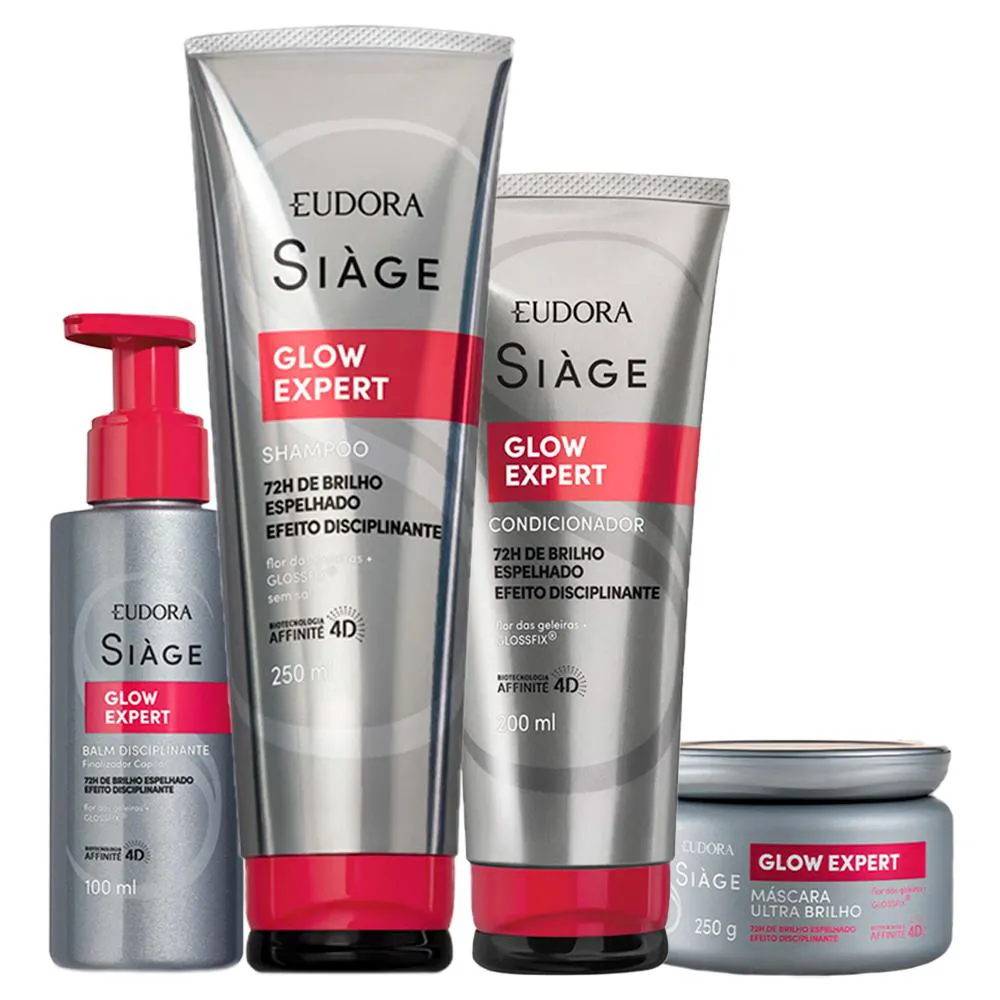 KIT EUDORA SIàGE GLOW EXPERT SHAMPOO CONDICIONADOR MáSCARA FINALIZADOR