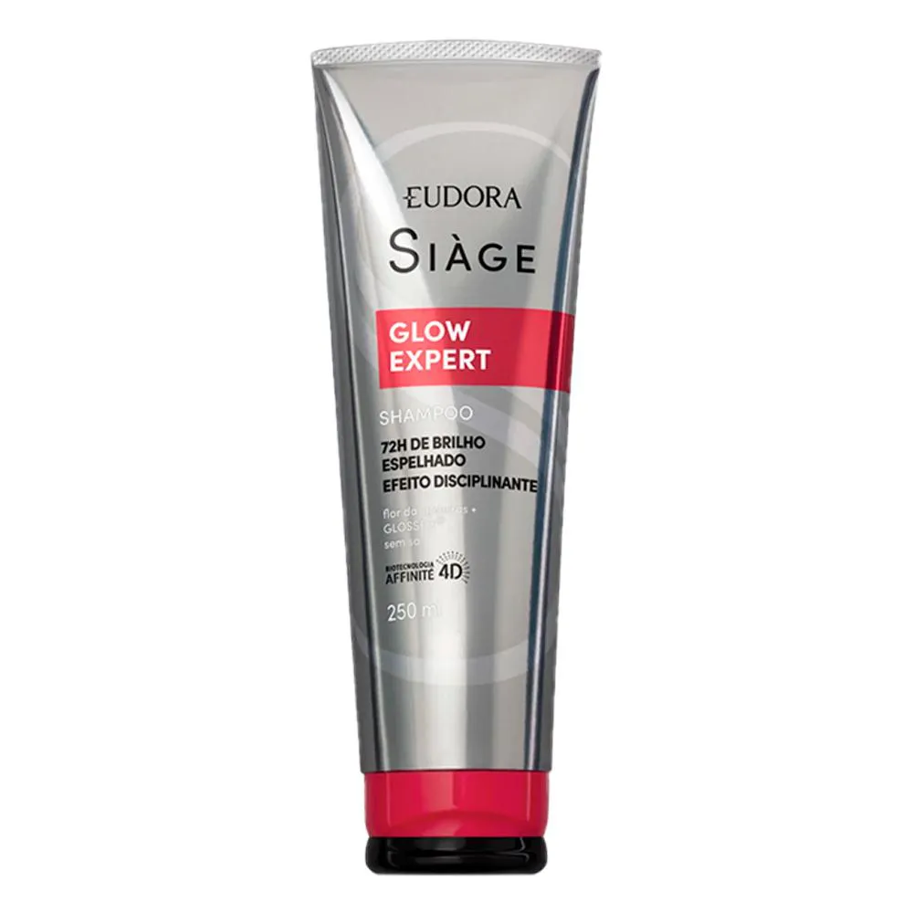 Shampoo Vegano Eudora Siàge Glow Expert Brilho Espelhado 250ml