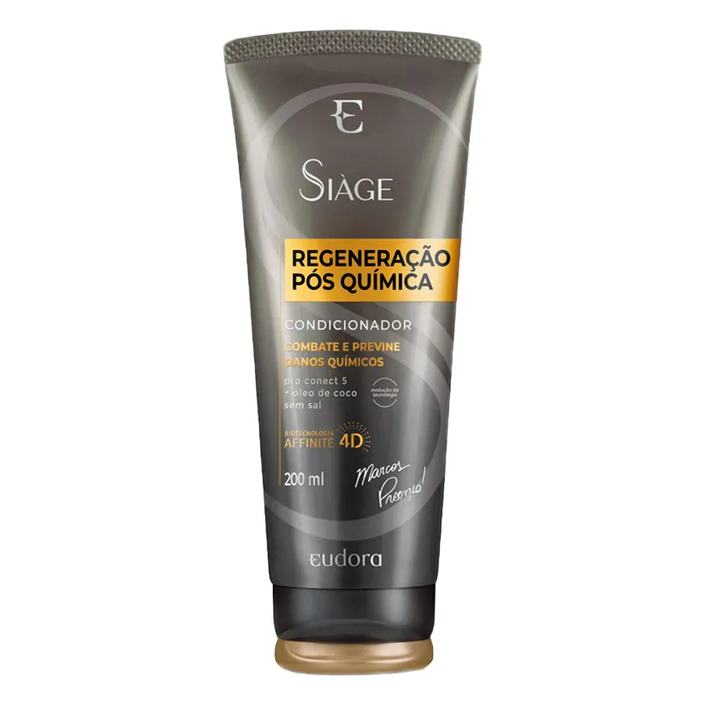 Condicionador Eudora Siàge Regeneração Pós Química Hidratação Profunda 200ml