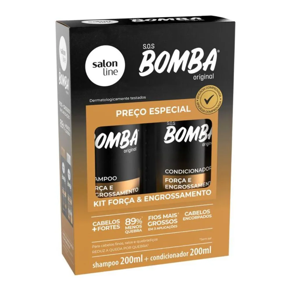 SHAMPOO + CONDICIONADOR SALON LINE S.O.S BOMBA FORçA E ENGROSSAMENTO 200ML