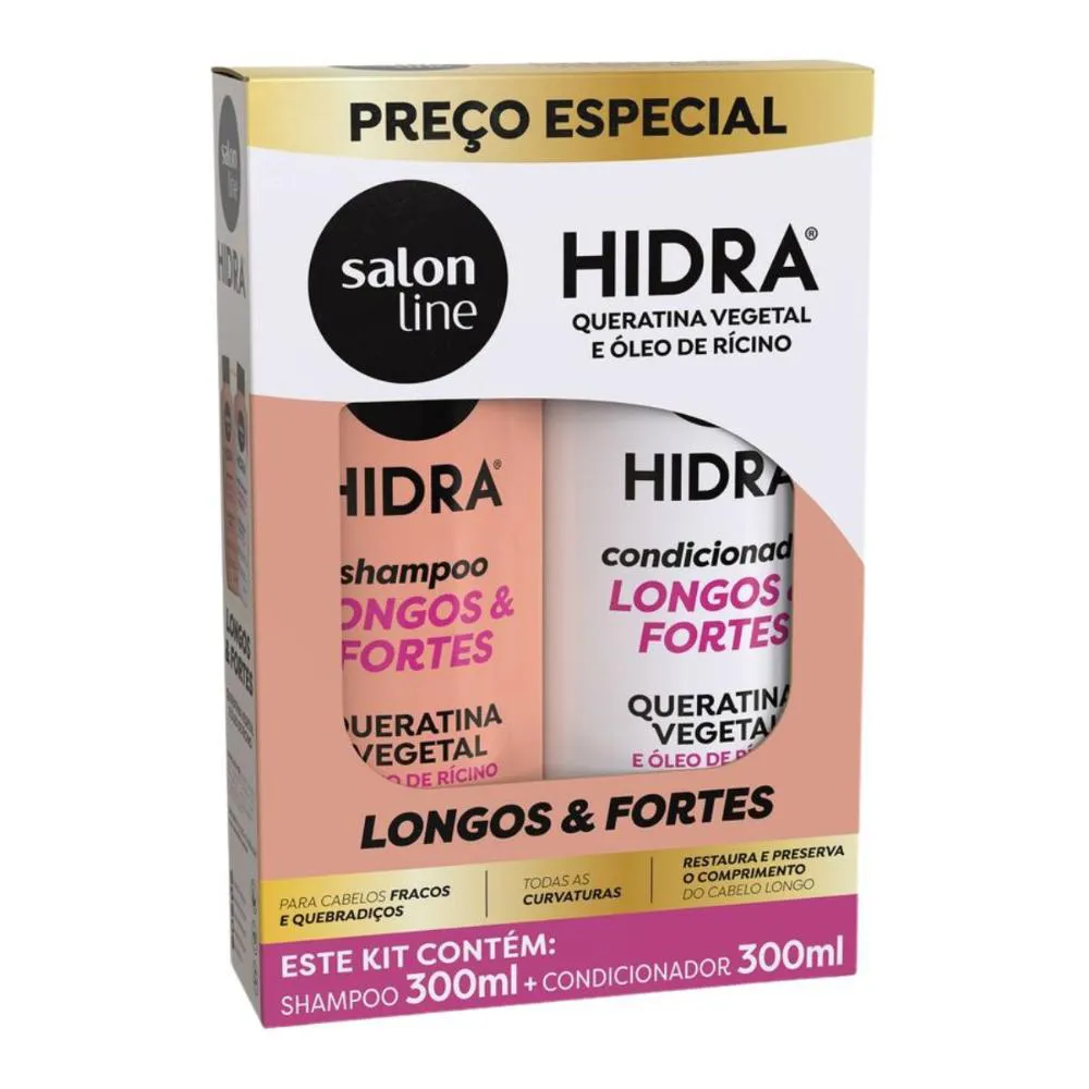 SHAMPOO + CONDICIONADOR SALON LINE HIDRA LONGOS E FORTES 300ML