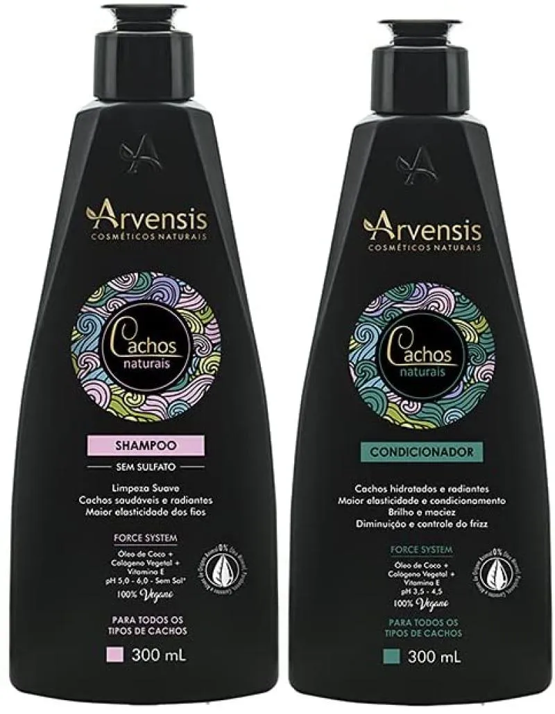 KIT ARVENSIS CACHOS NATURAIS SHAMPOO + CONDICIONADOR - 300ML