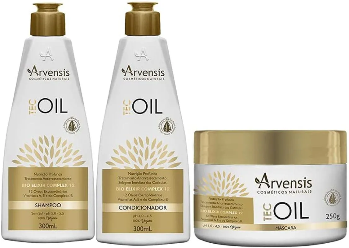 KIT ARVENSIS TEC OIL SHAMPOO + CONDICIONADOR 300ML + MáSCARA 250G