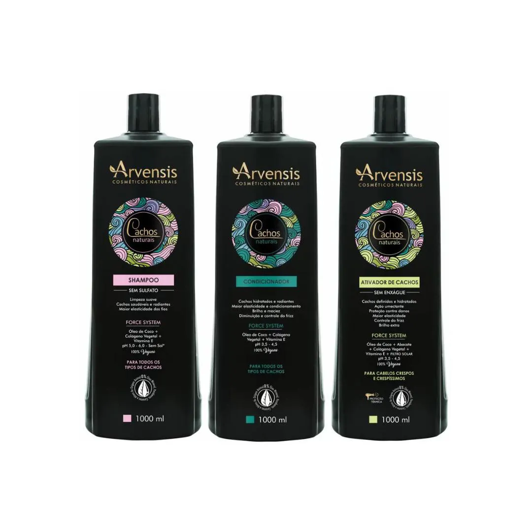 KIT ARVENSIS SHAMPOO 1L + CONDICIONADOR 1L + ATIVADOR CRESPOS1L