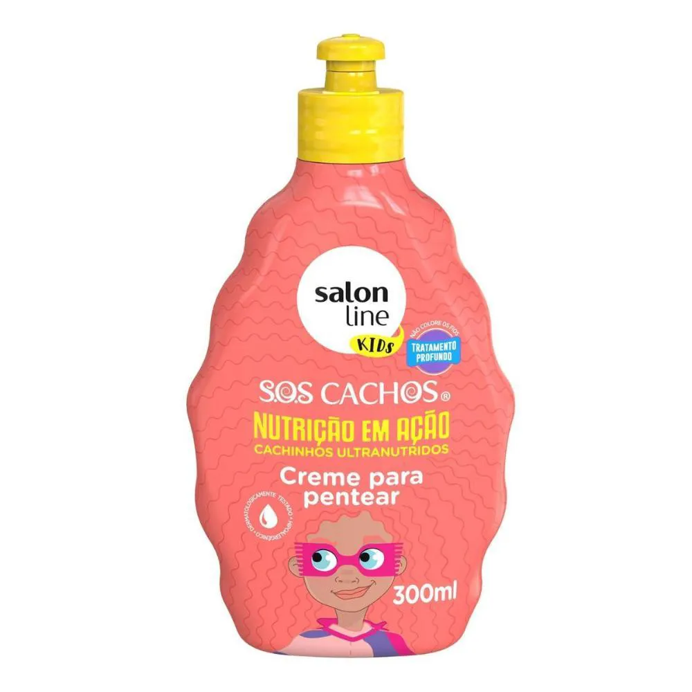 CREME PARA PENTEAR SALON LINE SOS CACHOS KIDS NUTRIçãO EM AçãO 300ML