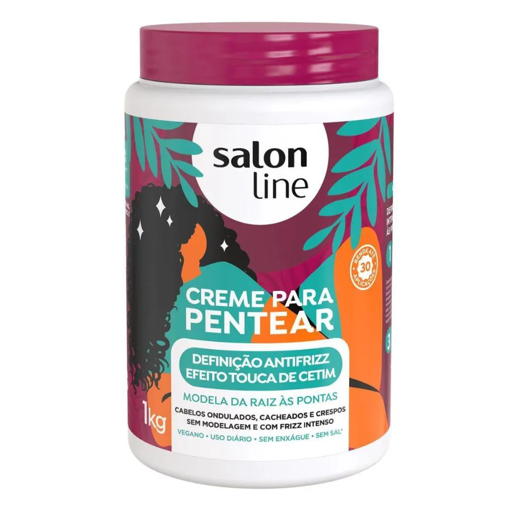 CREME PARA PENTEAR SALON LINE DEFINIçãO ANTIFRIZZ EFEITO TOUCA DE CETIM 1KG