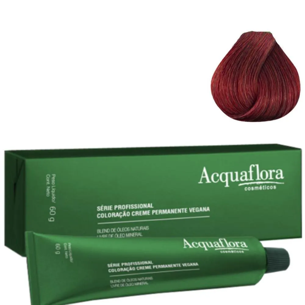 COLORAçãO CREME ACQUAFLORA VEGANA 77.66 LOURO NATURAL VERMELHO INTENSO ESPECIAL 60G
