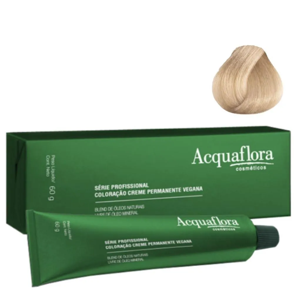 COLORAçãO CREME ACQUAFLORA VEGANA 12.1 SUPERCLAREADOR ACINZENTADO 60G