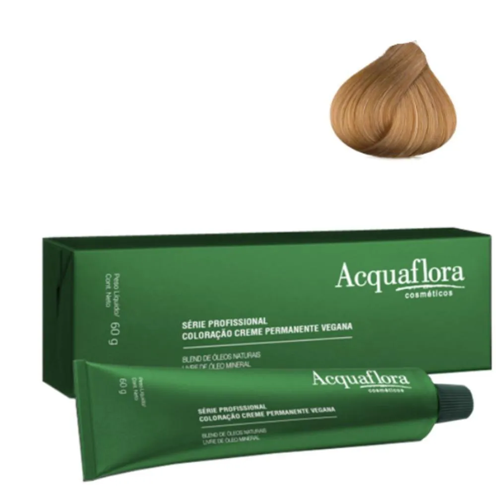 COLORAçãO CREME ACQUAFLORA VEGANA 8.3 LOURO CLARO DOURADO 60G