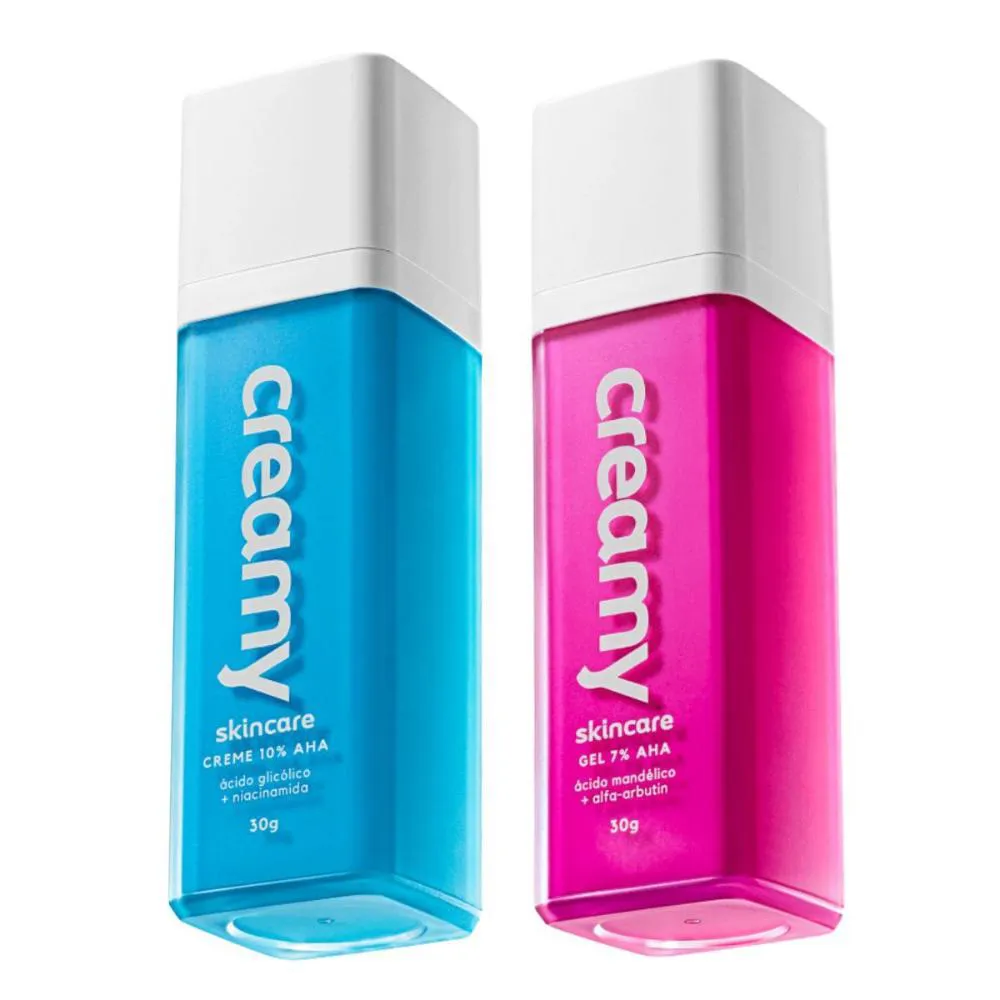 CREME ANTISSINAIS ÁCIDO GLICóLICO + GEL CLAREADOR ANTIACNE CREAMY SKINCARE