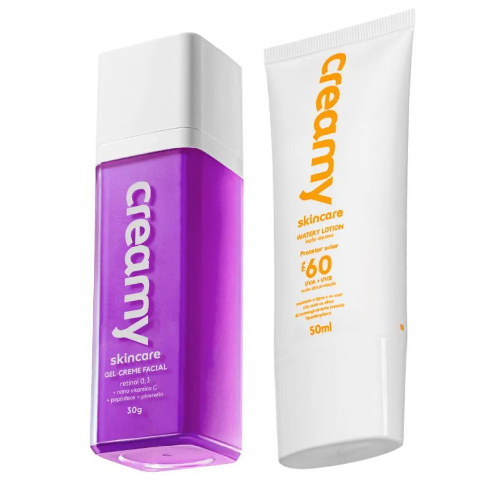 GEL-CREME ANTIRRUGAS RETINOL + PROTETOR SOLAR FPS 60 CREAMY SKINCARE