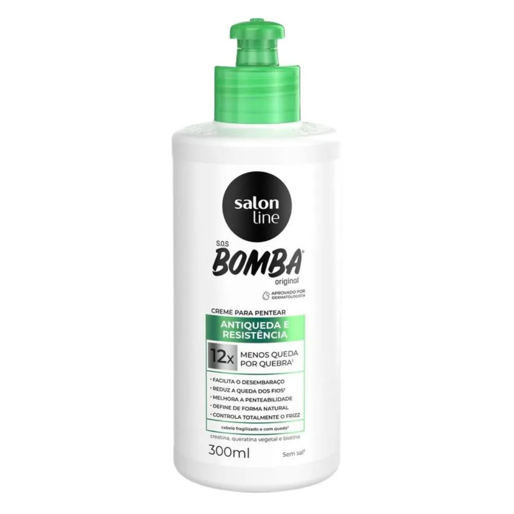 CREME PARA PENTEAR SALON LINE S.O.S BOMBA ANTIQUEDA E RESISTêNCIA 300ML