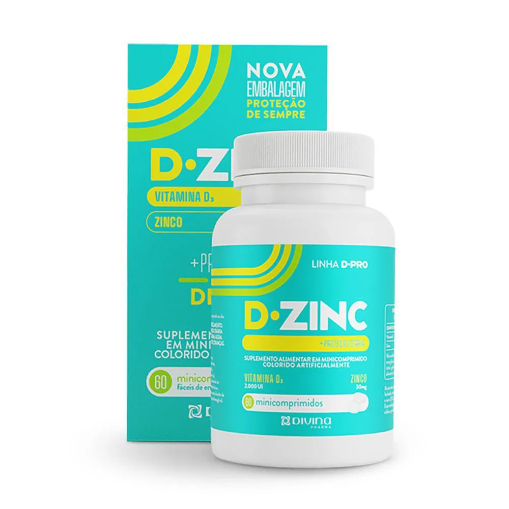 VITAMINA D 2.000UI + ZINCO 30MG COM 60 UNIDADES - D.ZINC