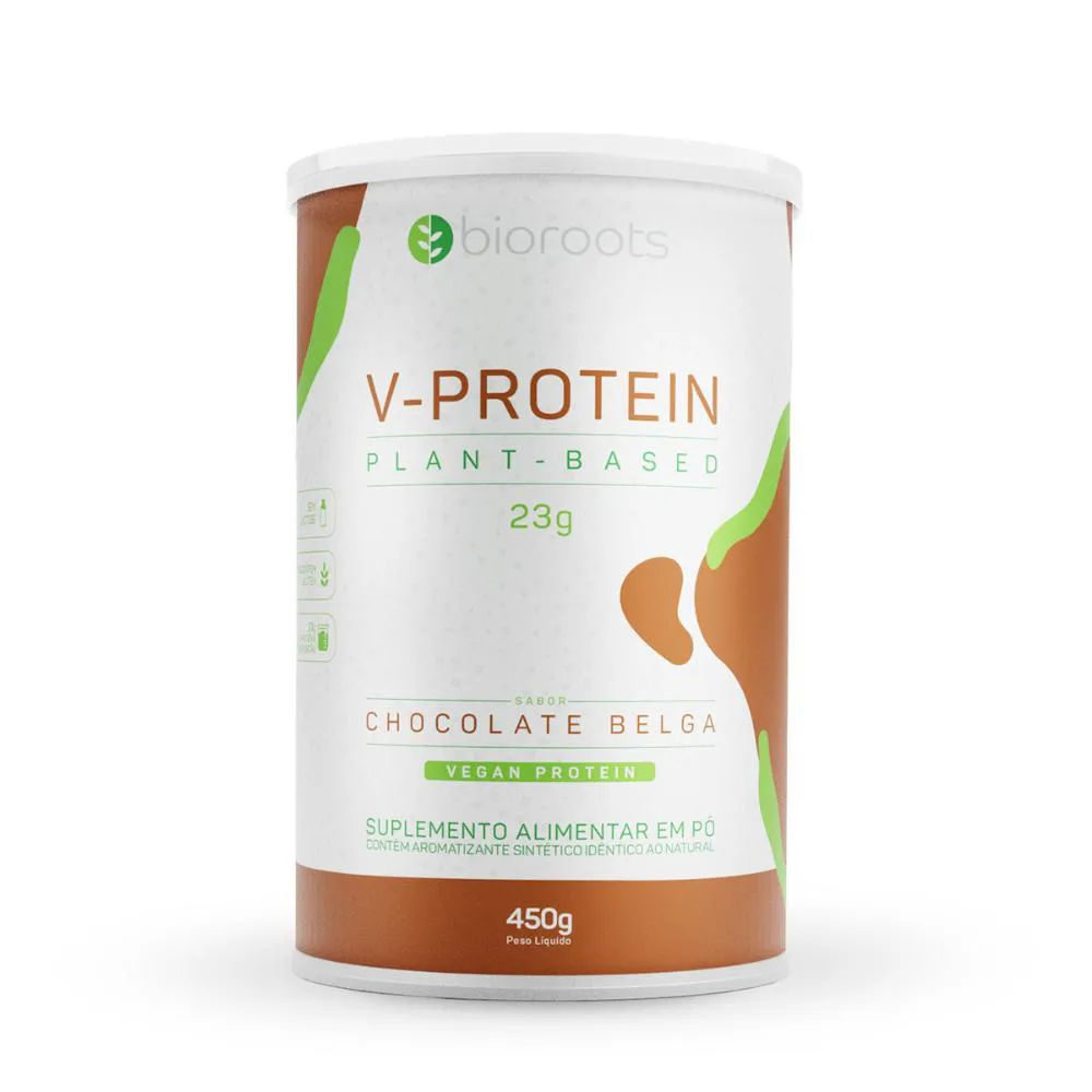 PROTEíNA V-PROTEIN PLANT BASED CHOCOLATE BELGA 450G BIOROOTS