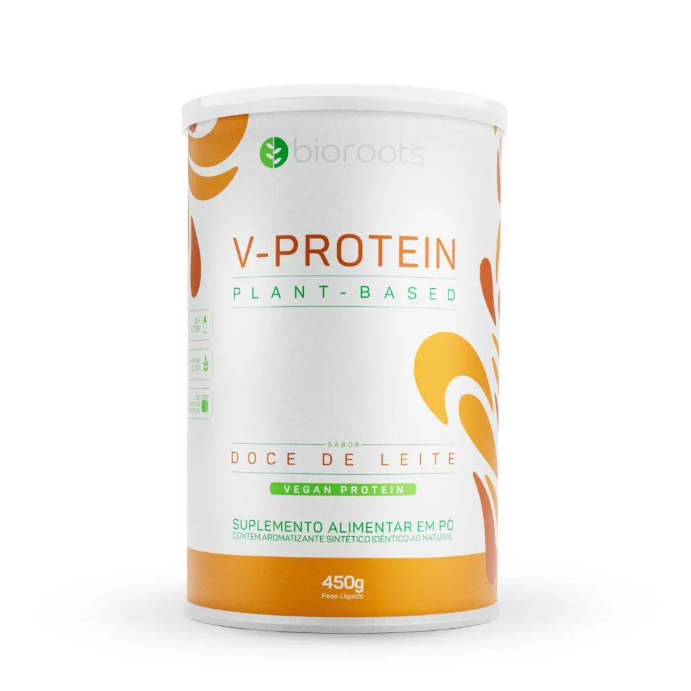 PROTEíNA V-PROTEIN PLANT BASED  DOCE DE LEITE 450G BIOROOTS