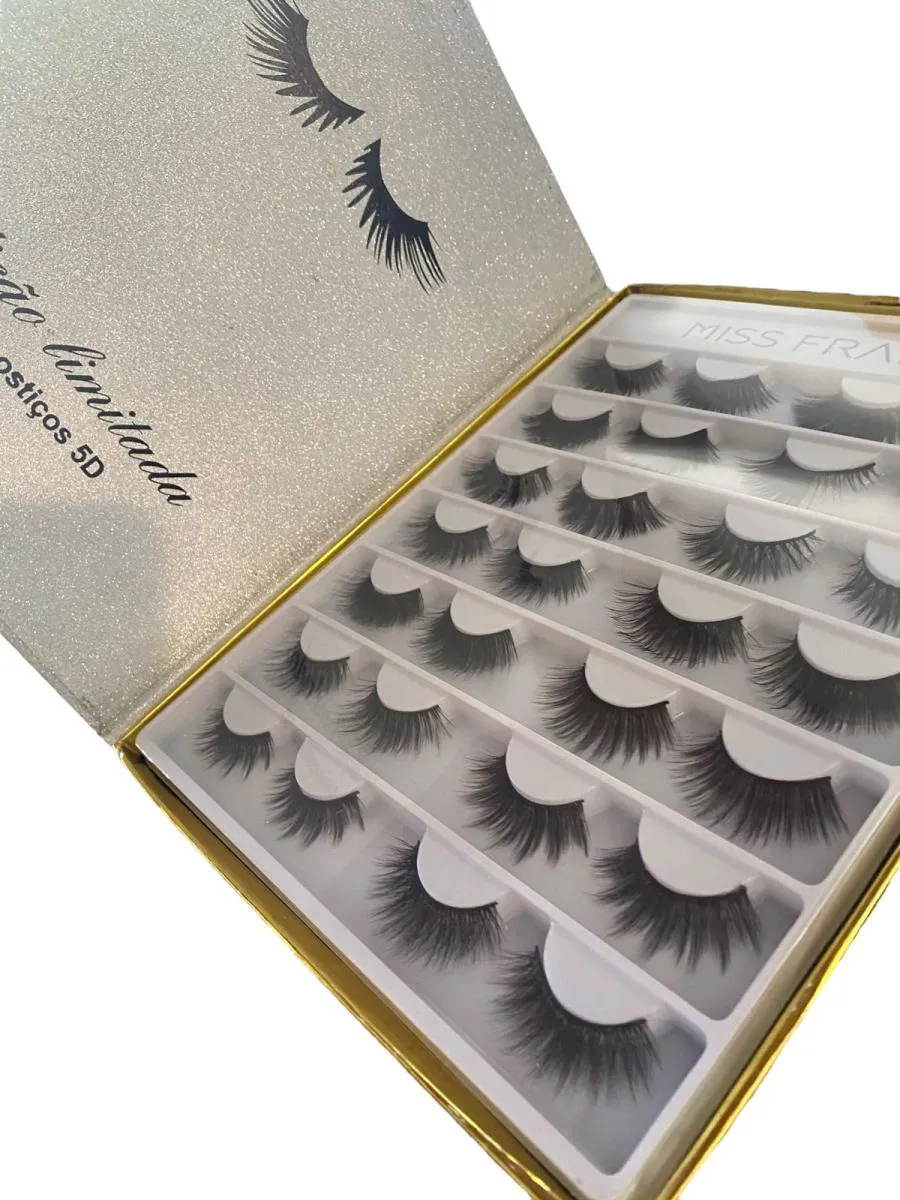 KIT LIMITADO CíLIOS POSTIçOS 5D 14 PARES MISS FRANDY