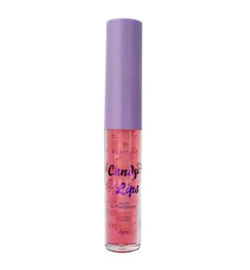 CANDY LIPS GLOSS TRANSLúCIDO MIA MAKE MORANGO 4ML