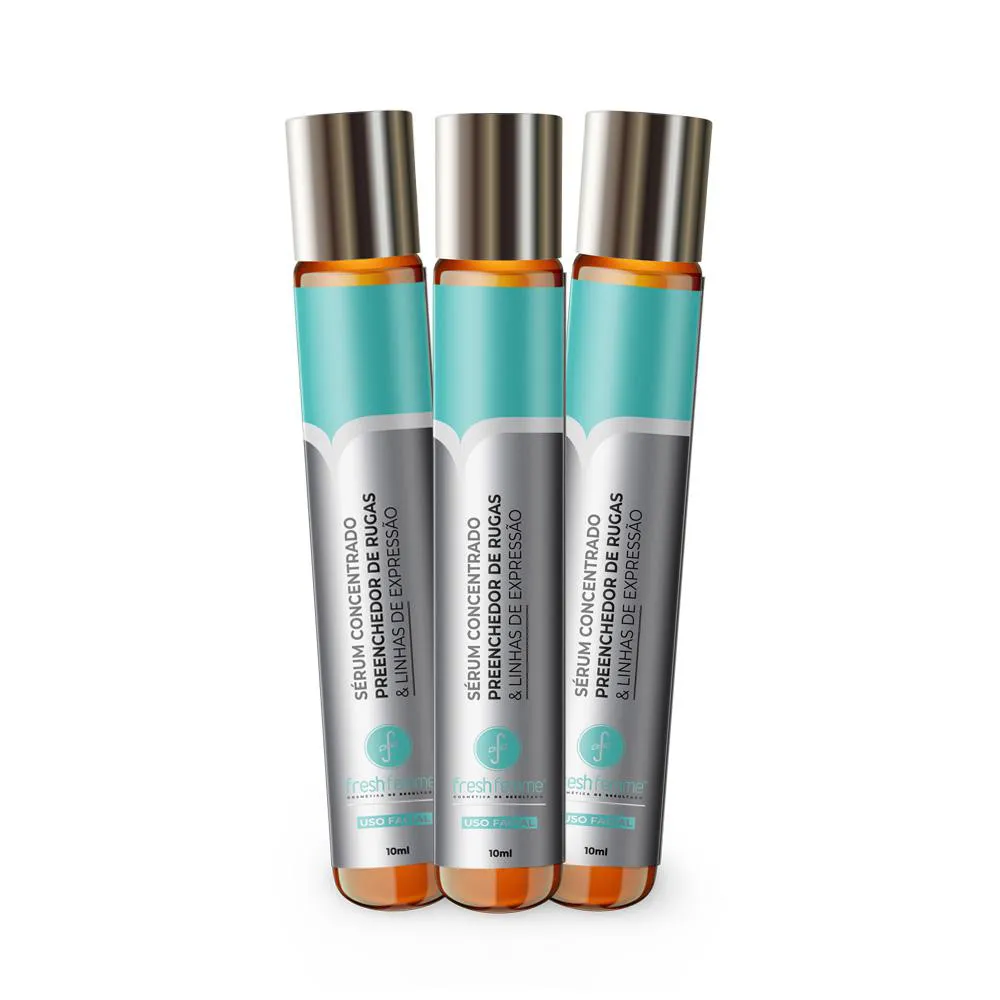 KIT 3 SéRUM CONCENTRADO PREENCHEDOR DE RUGAS E LINHAS DE EXPRESSãO FRESHFEMME
