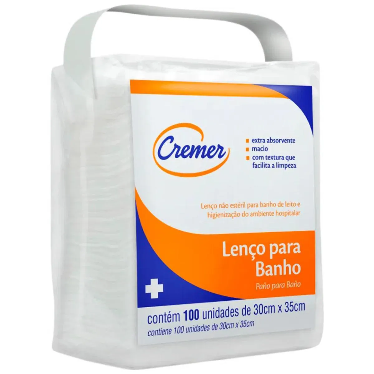 Lenço para Banho no Leito Cremer Adulto 100 unidades