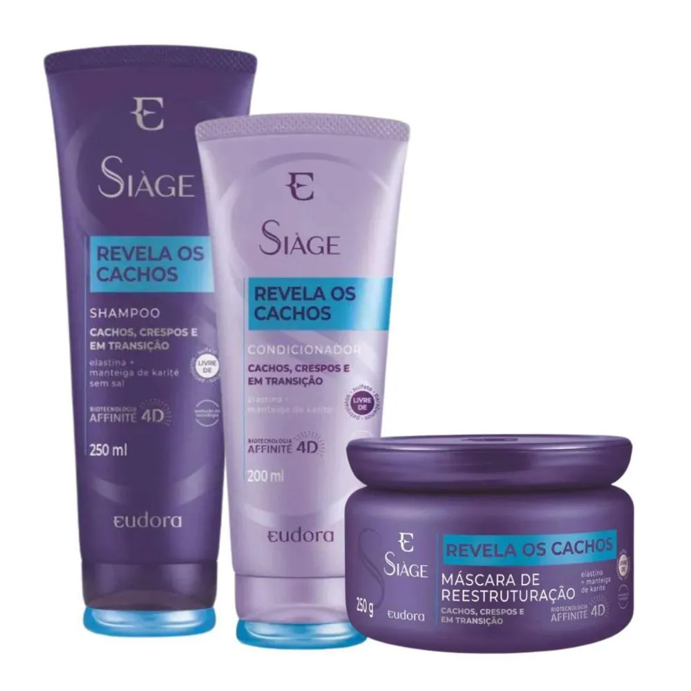 KIT SIAGE EUDORA REVELA OS CACHOS C/3