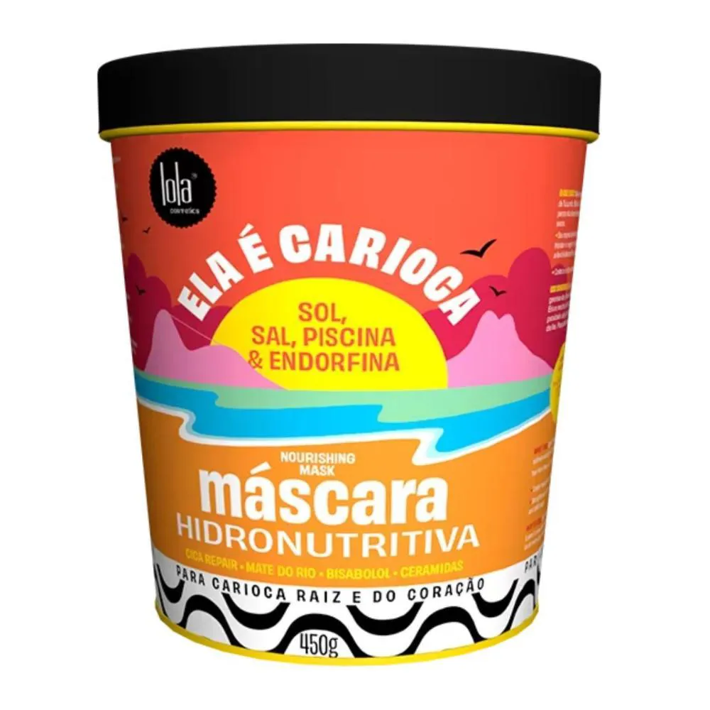 MáSCARA NUTRITIVA LOLA COSMETICS ELA É CARIOCA SOL,SAL,PISCINA E ENDORFINA 450G