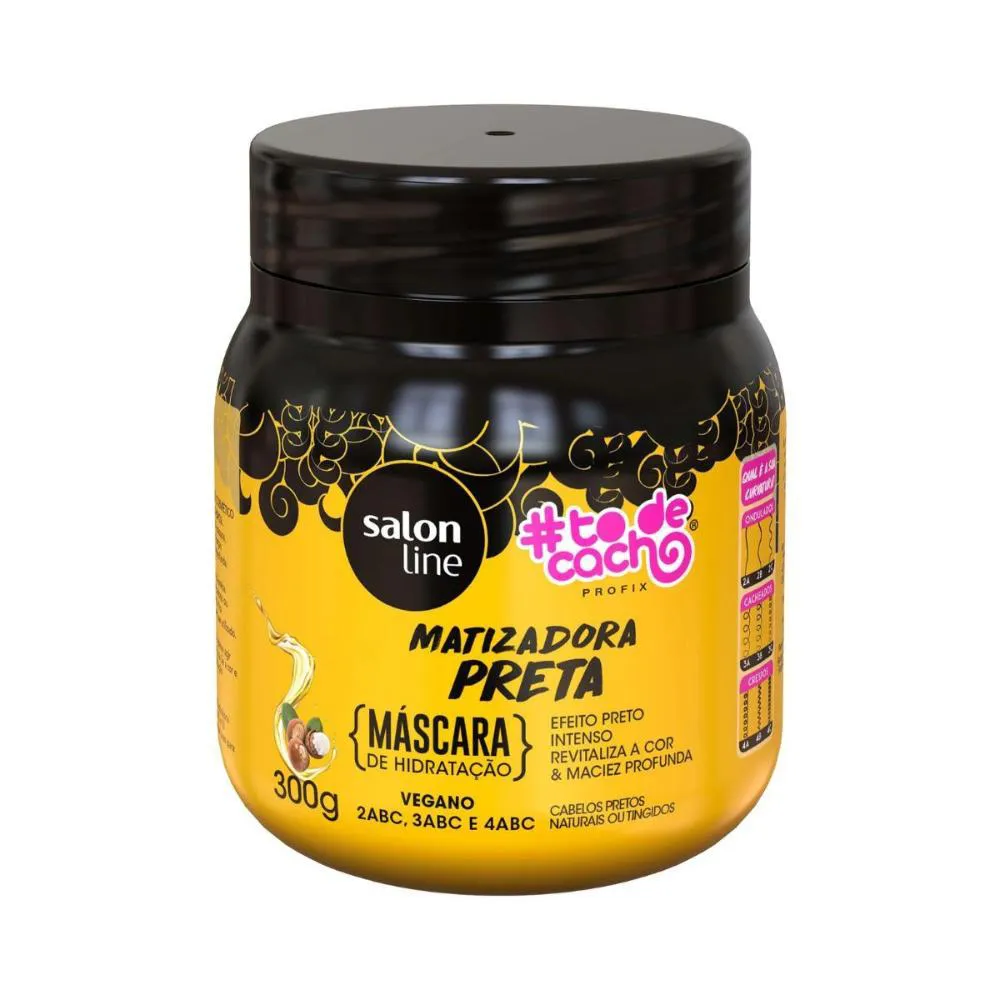 MáSCARA MATIZADORA SALON LINE #TODECACHO PRETA 300G