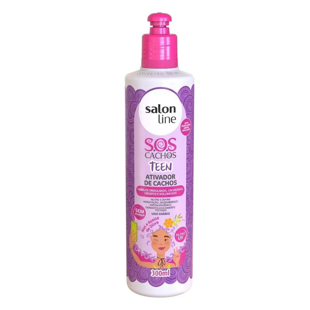 ATIVADOR DE CACHOS SALON LINE S.O.S CACHOS TEEN 300ML
