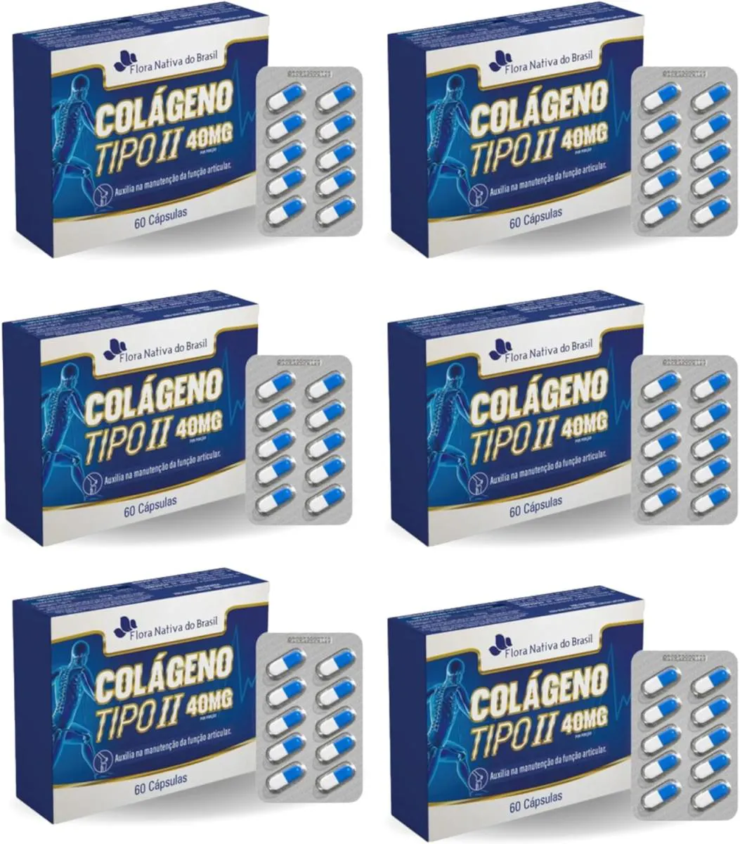 6X COLáGENO TIPO 2 BLISTER 400MG 60 CAPS FLORA NATIVA
