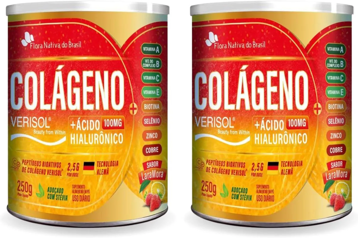 2X COLáGENO VERISOL + ACIDO HIALURONICO 250 GR SABOR LARAMORA FLORA NATIVA